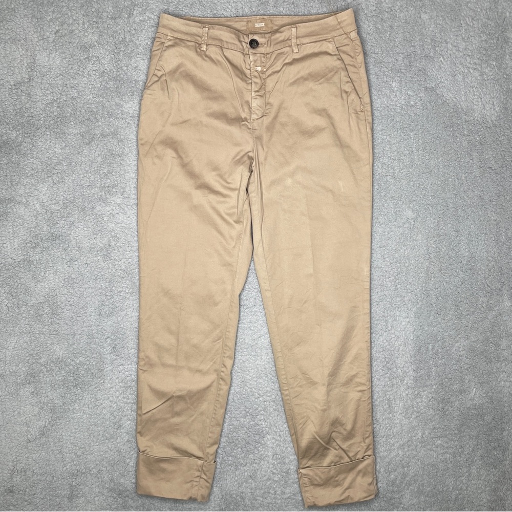 Closed Stewart Chino Pants Women 4 / 26 Beige Straight Ankle Cuff Trousers Italy